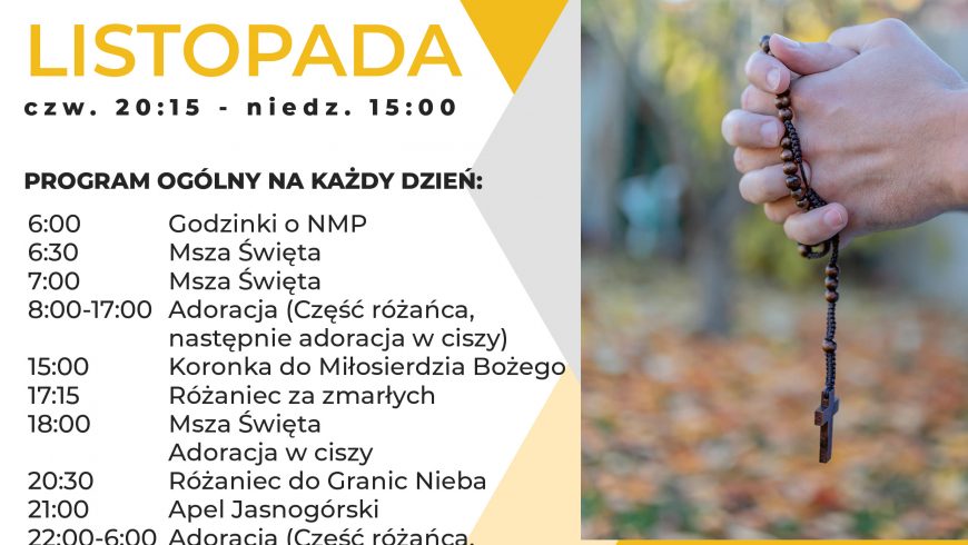 Parafialne Jerycho Różańcowe: 5-8 listopada 2020 r.
